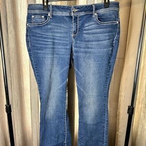Apt.9 Women’s Bling Cross Mid Rise Bootcut Blue Denim